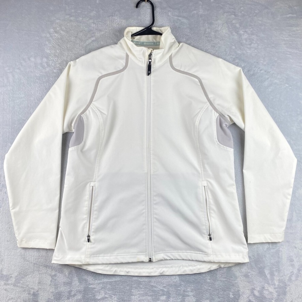 Sunice Track Jacket Womens XL White Lightweight Full Zip Softshell Golf Tech - Picture 5 of 12